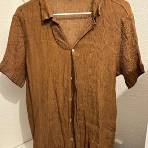 Men's Brown Short Sleeve Shirt